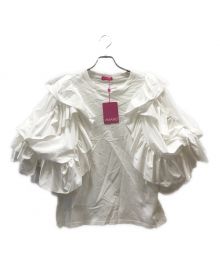 VIVIANO（ヴィヴィアーノ）の古着「ラッフルスリーブブラウス」｜ホワイト