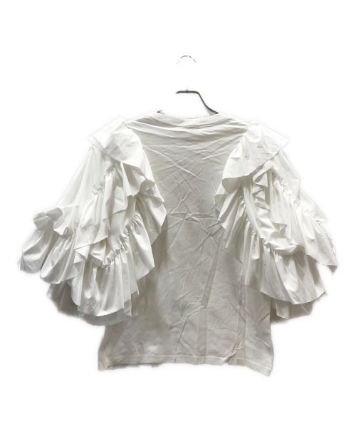 VIVIANO（ヴィヴィアーノ）viviano (ヴィヴィアーノ) ラッフルスリーブブラウス ホワイト サイズ:M 未使用品の古着・服飾アイテム