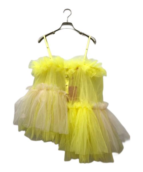 VIVIANO（ヴィヴィアーノ）VIVIANO (ヴィヴィアーノ) 24SS ギャザーチュールアシメキャミトップス イエロー サイズ:Mの古着・服飾アイテム