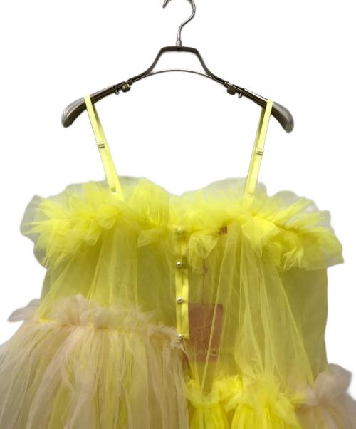 VIVIANO（ヴィヴィアーノ）VIVIANO (ヴィヴィアーノ) 24SS ギャザーチュールアシメキャミトップス イエロー サイズ:Mの古着・服飾アイテム