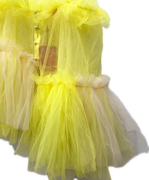 VIVIANO（ヴィヴィアーノ）VIVIANO (ヴィヴィアーノ) 24SS ギャザーチュールアシメキャミトップス イエロー サイズ:Mの古着・服飾アイテム