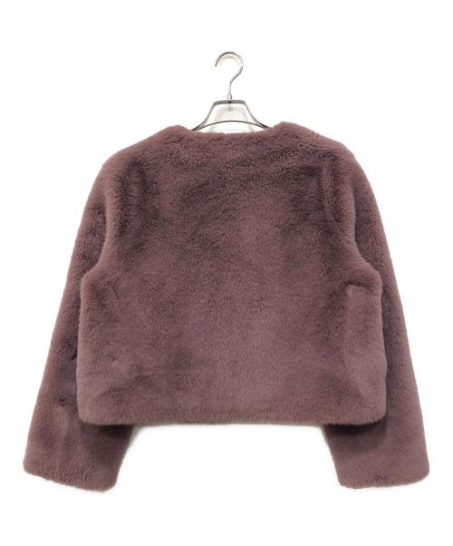 LEMONPLET（レモンプレット）LEMONPLET (レモンプレット) FAUX FUR SHORT JACKET パープル サイズ:Mの古着・服飾アイテム