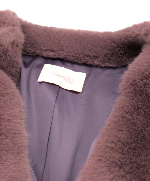 LEMONPLET（レモンプレット）LEMONPLET (レモンプレット) FAUX FUR SHORT JACKET パープル サイズ:Mの古着・服飾アイテム