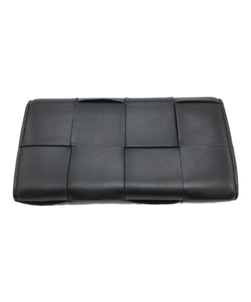 BOTTEGA VENETA（ボッテガベネタ）BOTTEGA VENETA (ボッテガベネタ) イントレチャートレザー長財布 ブラック サイズ:下記参照の古着・服飾アイテム