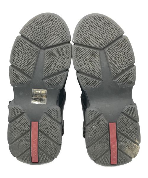 PRADA（プラダ）PRADA (プラダ) LINEA ROSSA ベルクロスニーカー ブラック サイズ:36 1/2の古着・服飾アイテム