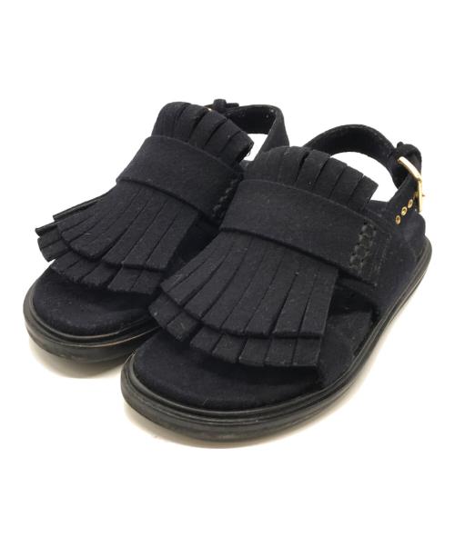 MARNI（マルニ）MARNI (マルニ) フリンジサンダル ネイビー サイズ:22cmの古着・服飾アイテム