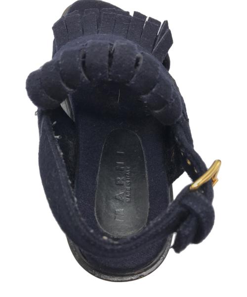 MARNI（マルニ）MARNI (マルニ) フリンジサンダル ネイビー サイズ:22cmの古着・服飾アイテム