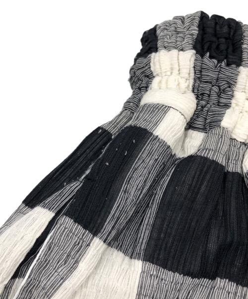 OBLI（オブリ）OBLI (オブリ) ブロックチェックセットアップブラウス ホワイト×ブラック サイズ:FREEの古着・服飾アイテム