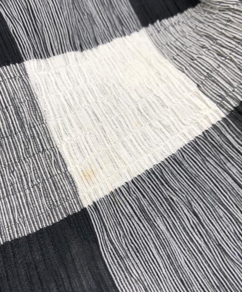 OBLI（オブリ）OBLI (オブリ) ブロックチェックセットアップブラウス ホワイト×ブラック サイズ:FREEの古着・服飾アイテム