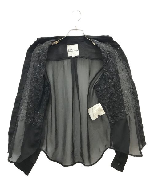 noir kei ninomiya（ノワール ケイ ニノミヤ）noir kei ninomiya (ノワール ケイ ニノミヤ) デザインシャツ ブラック サイズ:XSの古着・服飾アイテム
