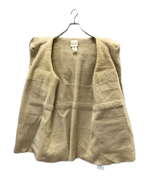 CELINE（セリーヌ）CELINE (セリーヌ) ラムレザーボアコート ブルー サイズ:40の古着・服飾アイテム