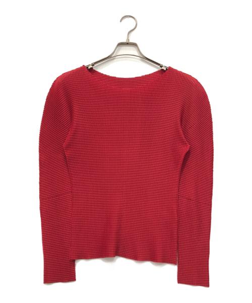 me ISSEY MIYAKE（ミーイッセイ ミヤケ）me ISSEY MIYAKE (ミーイッセイ ミヤケ) プリーツカットソー レッド サイズ:下記参照の古着・服飾アイテム