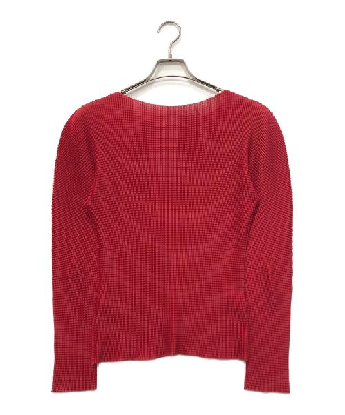 me ISSEY MIYAKE（ミーイッセイ ミヤケ）me ISSEY MIYAKE (ミーイッセイ ミヤケ) プリーツカットソー レッド サイズ:下記参照の古着・服飾アイテム