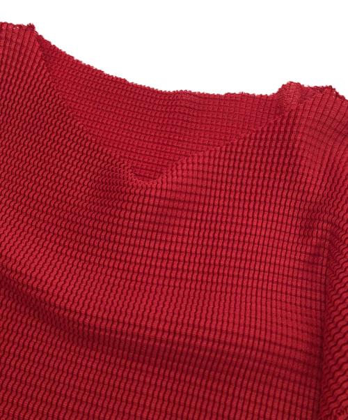 me ISSEY MIYAKE（ミーイッセイ ミヤケ）me ISSEY MIYAKE (ミーイッセイ ミヤケ) プリーツカットソー レッド サイズ:下記参照の古着・服飾アイテム