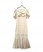 eimy istoireエイミーイストワール）の古着「ハートネックレースマーメイドワンピース」｜ベージュ