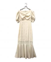 eimy istoire（エイミーイストワール）の古着「ハートネックレースマーメイドワンピース」｜ベージュ