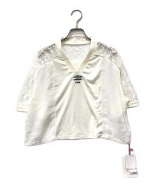 furfur×UMBRO（ファーファー×アンブロ）の古着「コラボパッチワークゲームシャツ」｜ホワイト