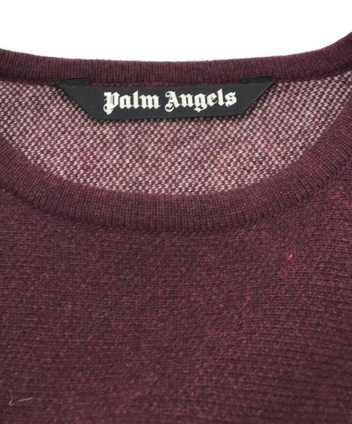 Palm Angels（パーム エンジェルス）Palm Angels (パーム エンジェルス) PA MONOGRAM STRIPED SWEATER ボルドー サイズ:M 未使用品の古着・服飾アイテム
