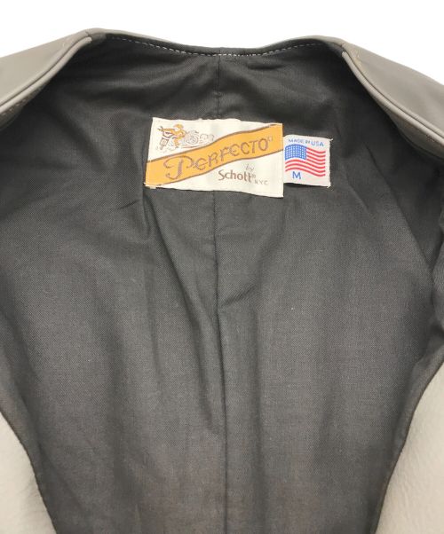 PERFECTO by Schott（パーフェクト バイ ショット）PERFECTO by Schott (パーフェクト バイ ショット) レザーベスト グレー サイズ:Mの古着・服飾アイテム