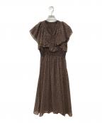 ANAYIアナイ）の古着「ミニドットシフォンラッフルワンピース」｜ブラウン