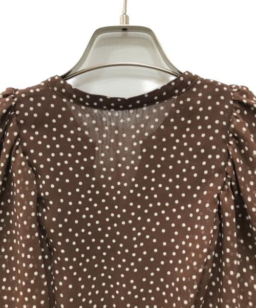 ANAYI（アナイ）ANAYI (アナイ) ミニドットシフォンラッフルワンピース ブラウン サイズ:36の古着・服飾アイテム