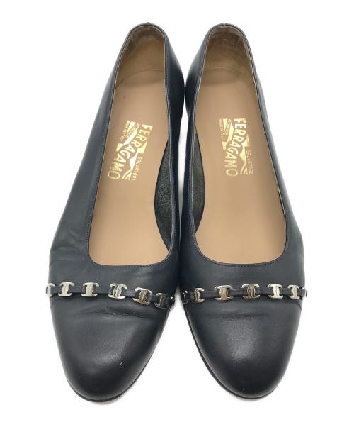 Salvatore Ferragamo（サルヴァトーレ フェラガモ）Salvatore Ferragamo (サルヴァトーレ フェラガモ) PIMA30 パンプス ネイビー サイズ:25の古着・服飾アイテム