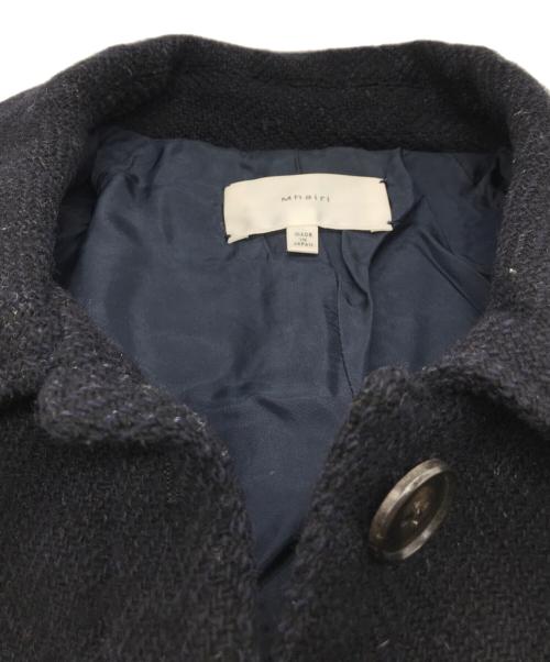 Mhairi（マイリ）Mhairi (マイリ) ヘリンボンステンカラーコート ネイビー サイズ:38の古着・服飾アイテム