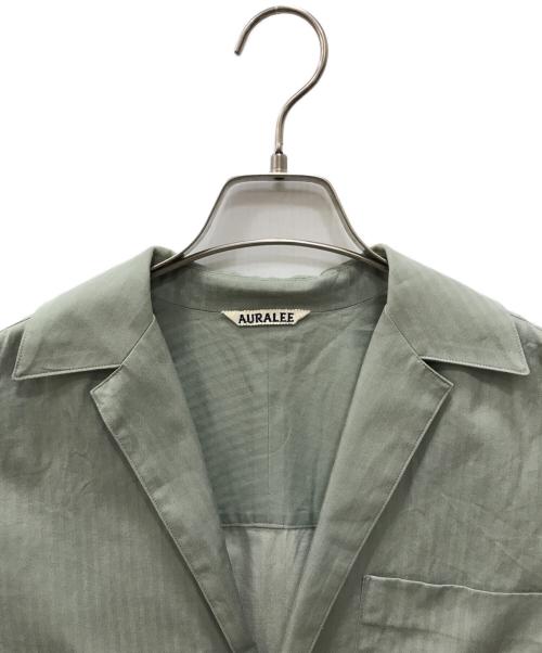 AURALEE（オーラリー）AURALEE (オーラリー) WASHED FINX HERRINGBONE S／S グリーン サイズ:Sの古着・服飾アイテム