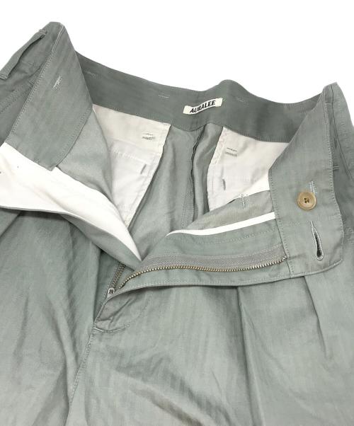 AURALEE（オーラリー）AURALEE (オーラリー) WASHED FINX HERRINGBONE SLACKS グリーン サイズ:3の古着・服飾アイテム