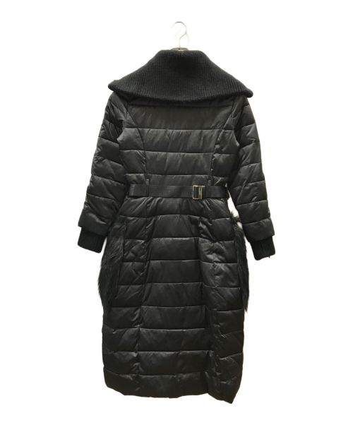 ELISABETTA FRANCHI（エリザベッタフランキ）ELISABETTA FRANCHI (エリザベッタフランキ) ベルト付ダウンコート ブラック サイズ:40の古着・服飾アイテム