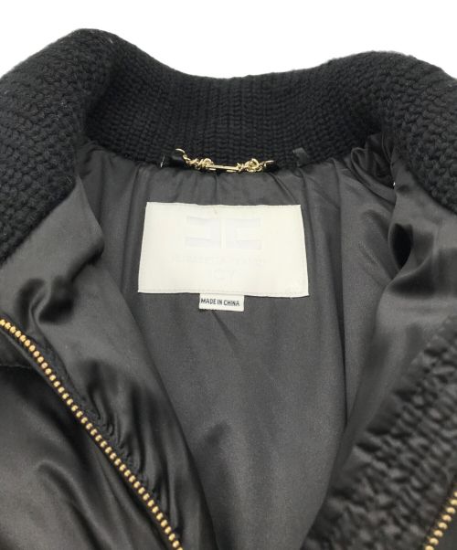 ELISABETTA FRANCHI（エリザベッタフランキ）ELISABETTA FRANCHI (エリザベッタフランキ) ベルト付ダウンコート ブラック サイズ:40の古着・服飾アイテム