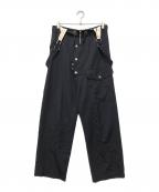 FUMIKA UCHIDAフミカウチダ）の古着「GABA HIGH-WAIST SUSPENDER PANT」｜ブラック