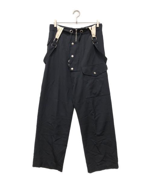 FUMIKA UCHIDA（フミカウチダ）FUMIKA UCHIDA (フミカウチダ) GABA HIGH-WAIST SUSPENDER PANT ブラック サイズ:36の古着・服飾アイテム