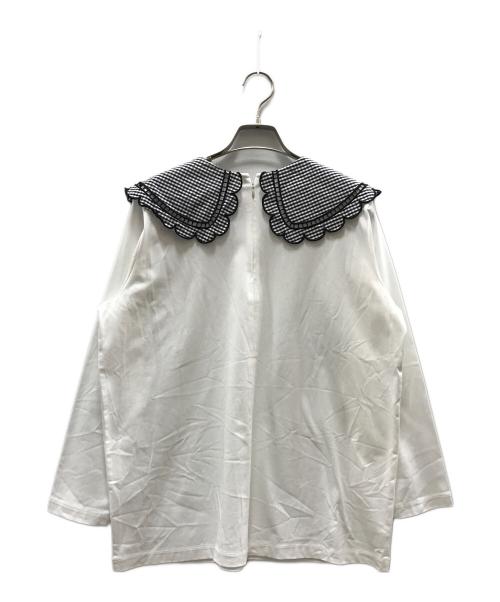 YORI（ヨリ）YORI (ヨリ) ギンガムスカラップカラーロンTee ホワイト サイズ:FREEの古着・服飾アイテム
