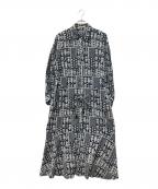 ne quittez pasヌキテパ）の古着「クリンプ コットンパッチワーク シャツドレス」｜ネイビー