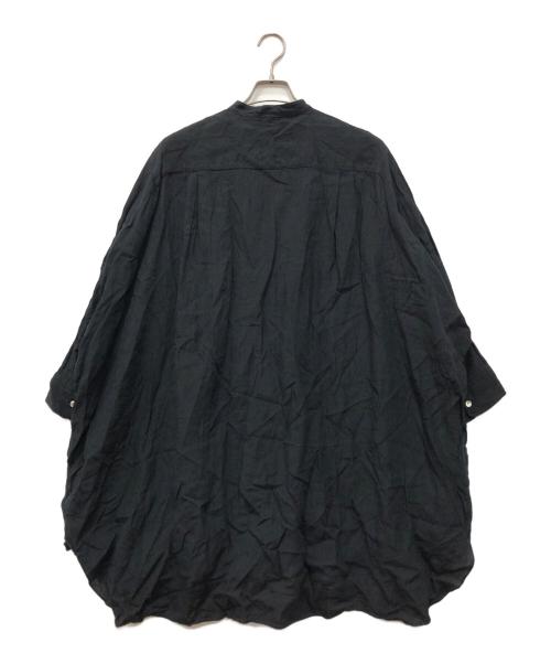 R&D.M.Co-OLDMAN'S TAILOR（オールドマンズテイラー）R&D.M.Co-OLDMAN'S TAILOR (オールドマンズテイラー) リネンバンドカラーシャツワンピース ブラック サイズ:下記参照の古着・服飾アイテム