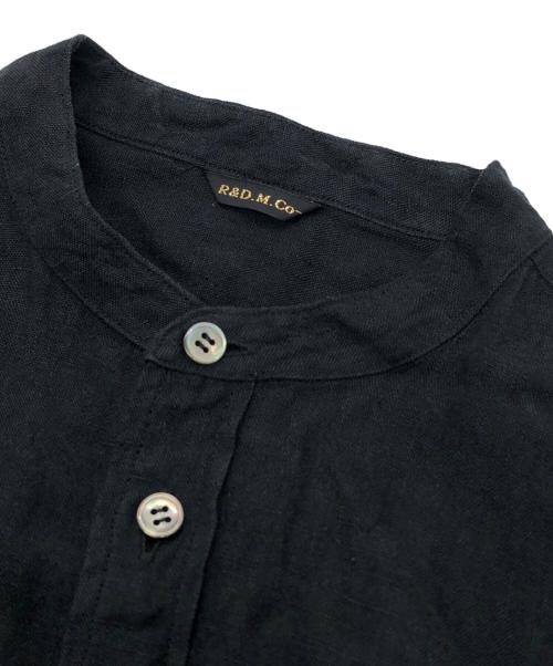 R&D.M.Co-OLDMAN'S TAILOR（オールドマンズテイラー）R&D.M.Co-OLDMAN'S TAILOR (オールドマンズテイラー) リネンバンドカラーシャツワンピース ブラック サイズ:下記参照の古着・服飾アイテム