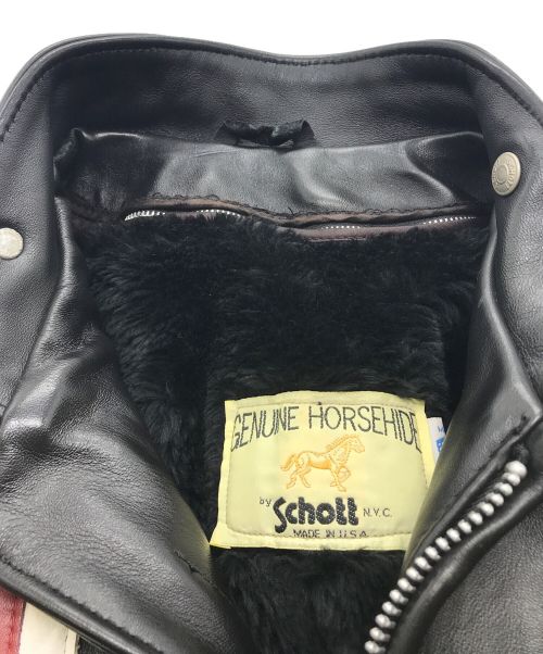 Schott（ショット）Schott (ショット) ラインシングルライダースジャケット ブラック サイズ:40の古着・服飾アイテム