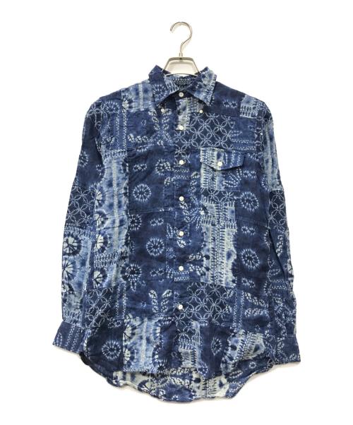 RALPH LAUREN（ラルフローレン）RALPH LAUREN (ラルフローレン) パッチワークシャツ ブルー サイズ:XSの古着・服飾アイテム