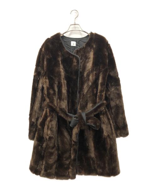 6(ROKU) BEAUTY&YOUTH（ロク ビューティーアンドユース）6(ROKU) BEAUTY&YOUTH (ロク ビューティーアンドユース) FAKE FUR COAT ブラウン サイズ:38の古着・服飾アイテム