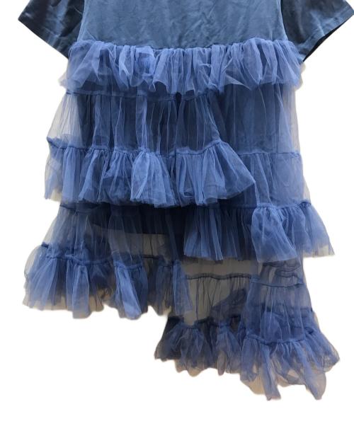 VIVIANO（ヴィヴィアーノ）VIVIANO (ヴィヴィアーノ) Asymmetric Tulle T-shirt ブルー サイズ:S 未使用品の古着・服飾アイテム
