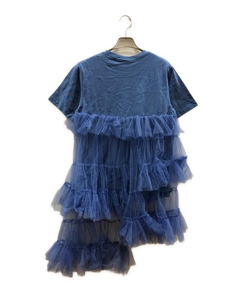 VIVIANO（ヴィヴィアーノ）VIVIANO (ヴィヴィアーノ) Asymmetric Tulle T-shirt ブルー サイズ:S 未使用品の古着・服飾アイテム