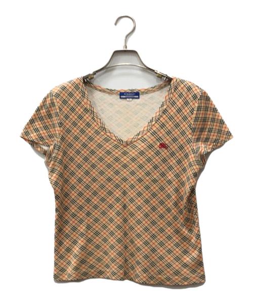 BURBERRY BLUE LABEL（バーバリーロンドンブルーレーベル）BURBERRY BLUE LABEL (バーバリーロンドンブルーレーベル) ノバチェックカットソー ベージュ サイズ:Mの古着・服飾アイテム