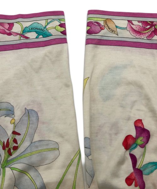 LEONARD（レオナール）LEONARD (レオナール) 花柄トリムカーディガン ピンク サイズ:11の古着・服飾アイテム