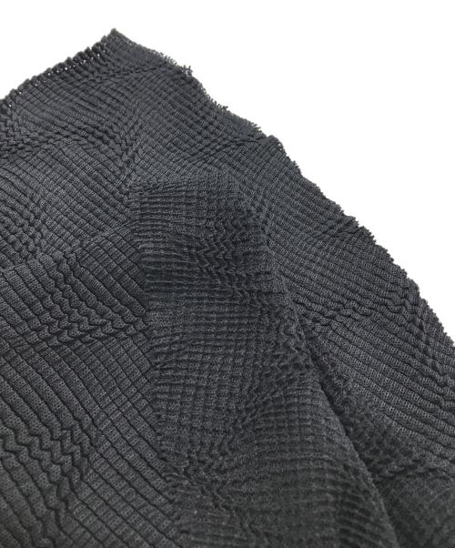 me ISSEY MIYAKE（ミーイッセイ ミヤケ）me ISSEY MIYAKE (ミーイッセイ ミヤケ) WAVE KNIT STRETCH PLEATS TOP ブラック サイズ:FREEの古着・服飾アイテム