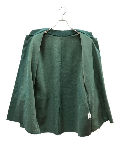 HOMME PLISSE ISSEY MIYAKE（オム プリッセ イッセイ ミヤケ）HOMME PLISSE ISSEY MIYAKE (オムプリッセ イッセイ ミヤケ) INLAID KNIT CARDIGAN グリーン サイズ:FREEの古着・服飾アイテム
