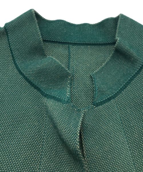 HOMME PLISSE ISSEY MIYAKE（オム プリッセ イッセイ ミヤケ）HOMME PLISSE ISSEY MIYAKE (オムプリッセ イッセイ ミヤケ) INLAID KNIT CARDIGAN グリーン サイズ:FREEの古着・服飾アイテム