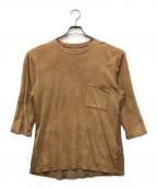 KAPITALキャピタル）の古着「ムラ染め 天竺 メッシュ 切替 Tシャツ」｜ブラウン