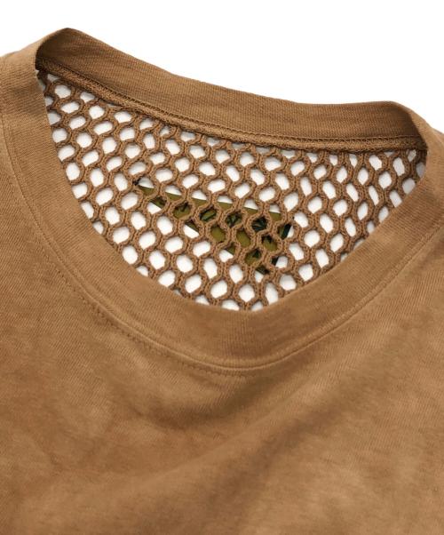 KAPITAL（キャピタル）KAPITAL (キャピタル) ムラ染め 天竺 メッシュ 切替 Tシャツ ブラウン サイズ:Mの古着・服飾アイテム