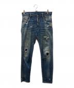 DSQUARED2ディースクエアード）の古着「ADED BLUE WASH SKATER」｜インディゴ